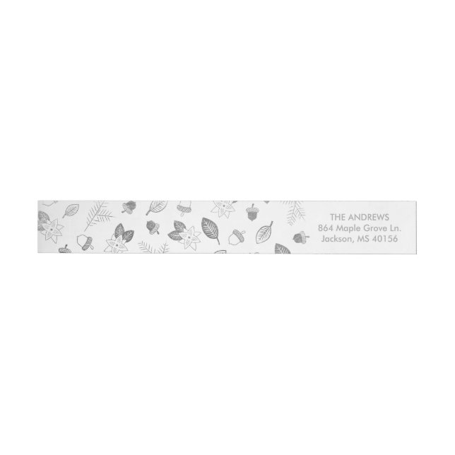Winter Foliage Faux Silver Foil Address Label (Individual)
