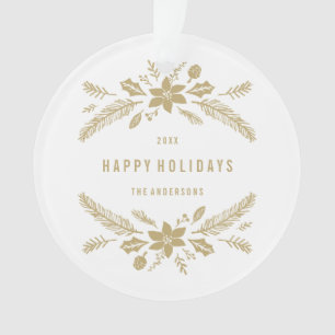 Winter Foliage Gold Ornament