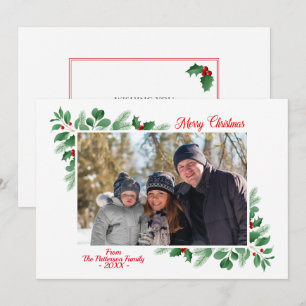 Winter Foliage Merry Christmas Photo Card