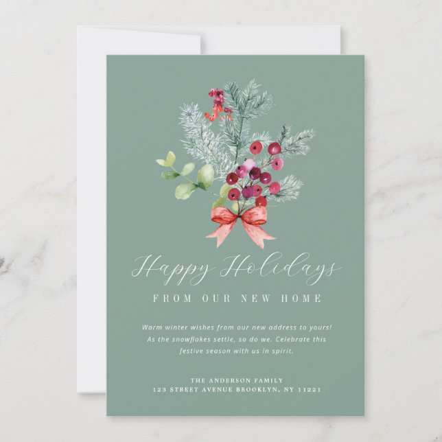 winter foliage moving announcement card (Front)