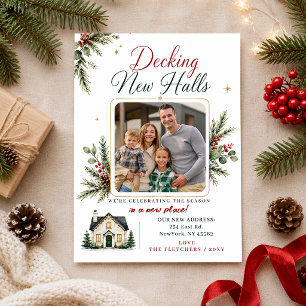 Winter Foliage New Home for Holidays Photo Moving Holiday Card