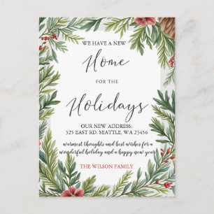 Winter Foliage New Home Holiday Moving Postcard