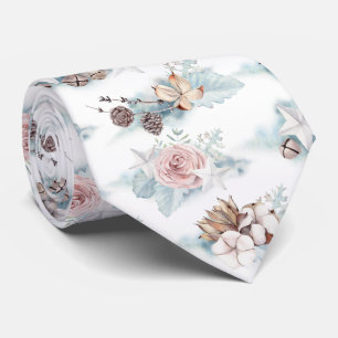 Winter Foliage Pattern Neck Tie