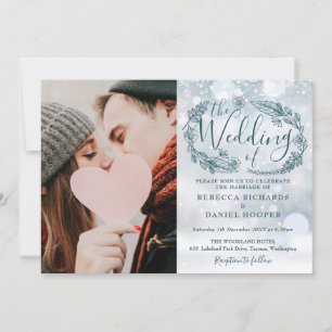 Winter Foliage Photo All In One Wedding Invitation