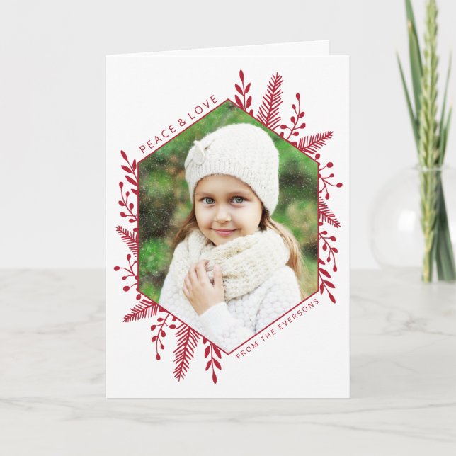 Winter Foliage Photo Holiday Greeting Card (Front)