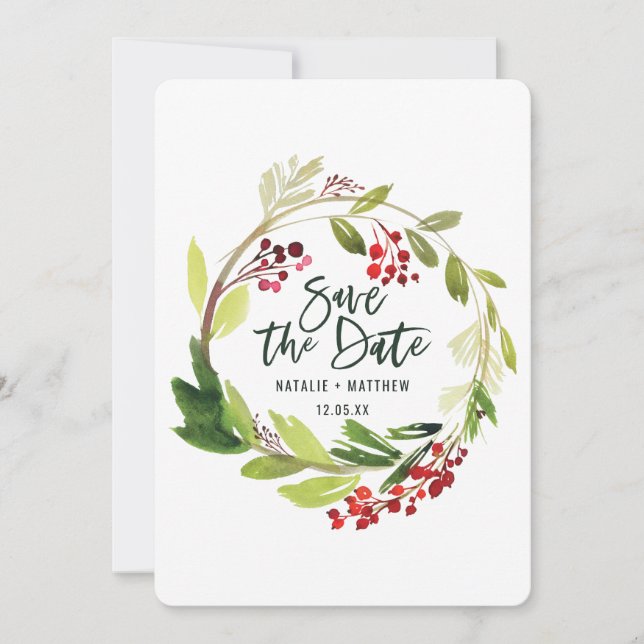 Winter foliage save the date card (Front)