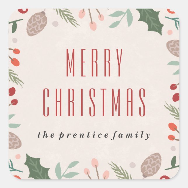 Winter Foliage Sticker - Beige (Front)