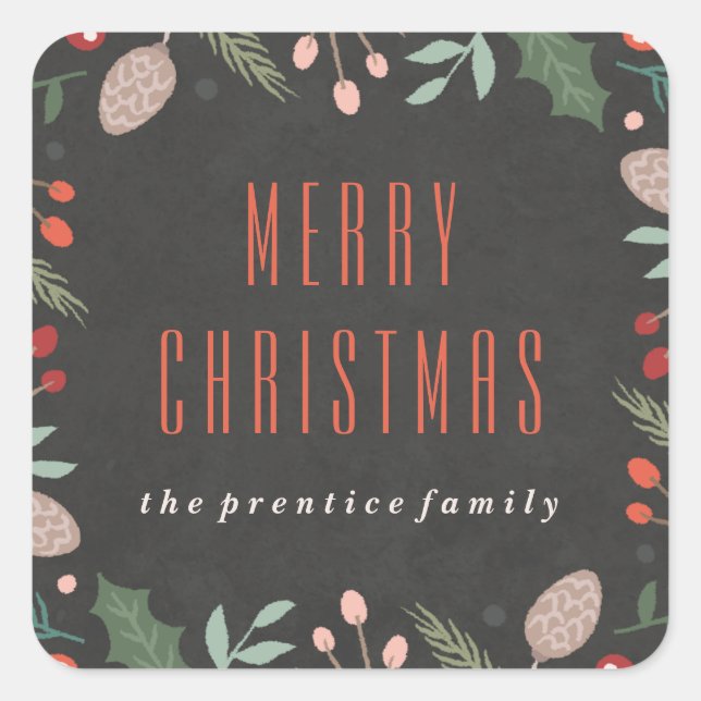 Winter Foliage Sticker - Charcoal (Front)