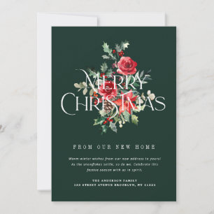 winter foliage text moving announcement card