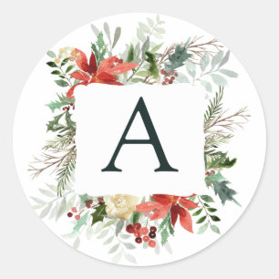 Winter Foliage Wedding Classic Round Sticker
