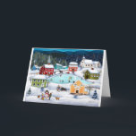 Winter Folk Blank Greeting Card<br><div class="desc">Happy Holidays! Say anything this year with this folk winter scene. This cosy greeting card is blank inside so you can say something from the heart!</div>