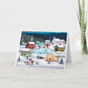 Winter Folk Blank Greeting Card