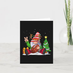 Winter Football Gnome Christmas  for Boys Kids  Card