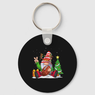 Winter Football Gnome Christmas  for Boys Kids  Key Ring