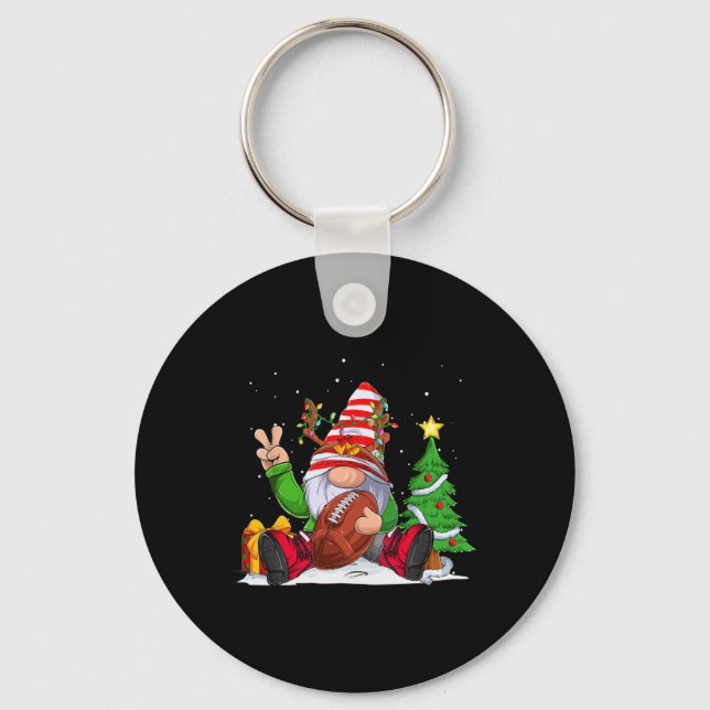 Winter Football Gnome Christmas  for Boys Kids  Key Ring (Front)