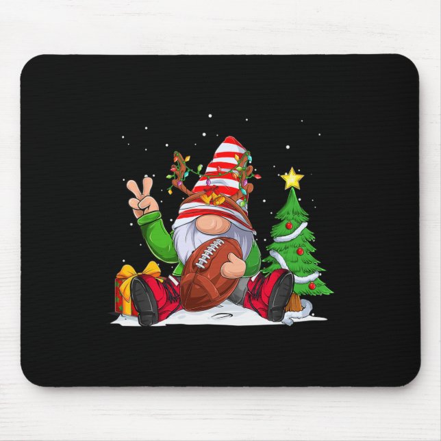 Winter Football Gnome Christmas  for Boys Kids  Mouse Mat (Front)