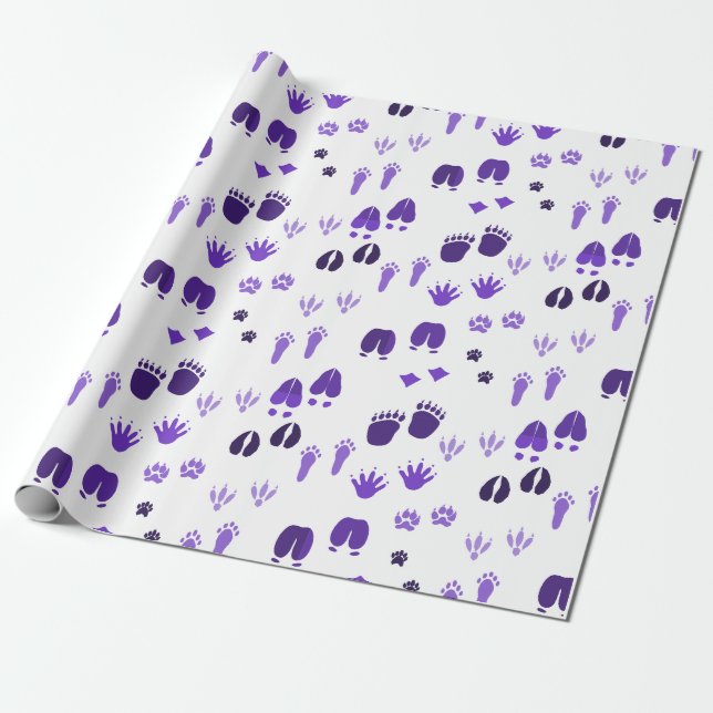 Winter Footprints Wrapping Paper (Unrolled)