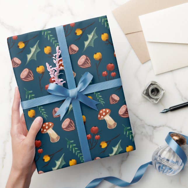 Winter Foraging Mushroom Wrapping Paper (Gifting)