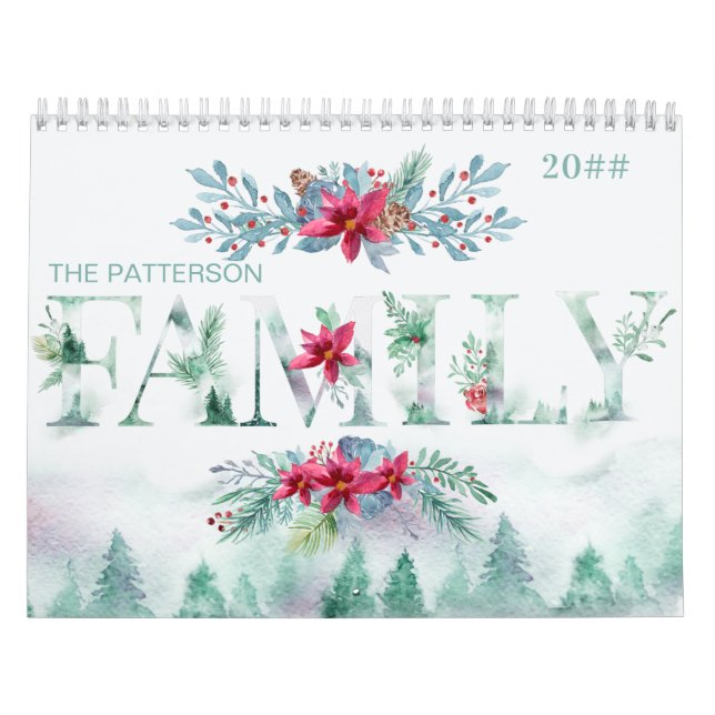 Winter Forest 2 Photos per Month Family 2022 Calendar (Cover)