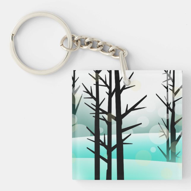 Winter Forest Acrylic Keychain (Front)