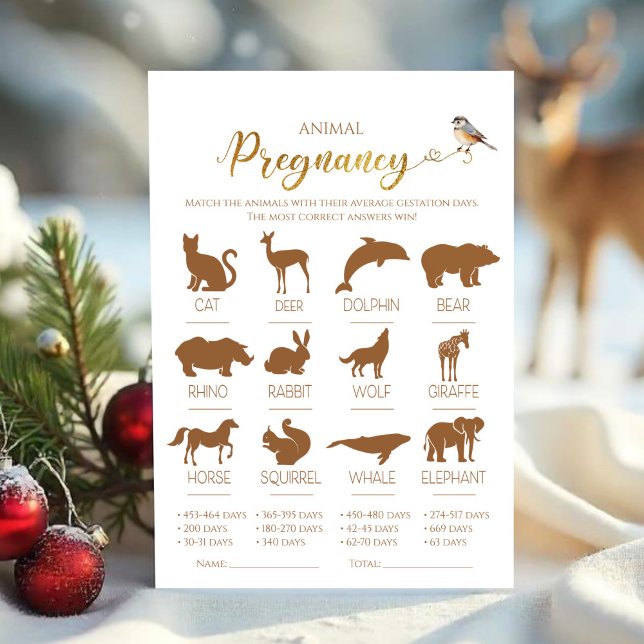 Winter Forest Animal Pregnancy Baby Shower Game Invitation (Creator Uploaded)