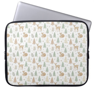 Winter Forest Animals Seamless Pattern Laptop Sleeve