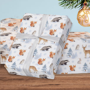 Winter Forest Animals Wildlife Christmas Wrapping Paper