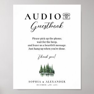 Winter Forest Audio Wedding Guestbook Poster