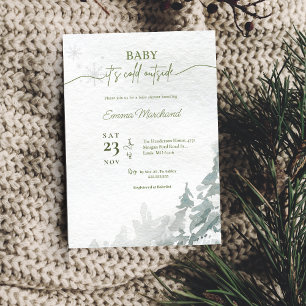 Winter Forest Baby its cold outside baby shower Invitation