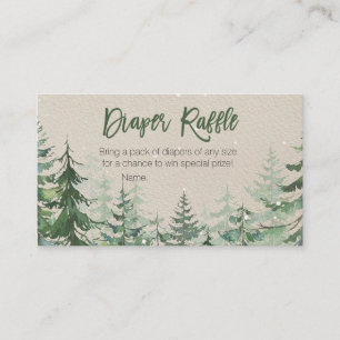 Winter Forest Baby Shower - Diaper Raffle Card