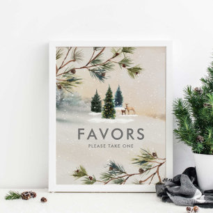 Winter Forest Baby Shower Favours Sign