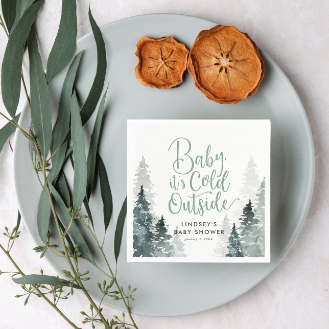 Winter Forest Baby Shower Napkin (Creator Uploaded)