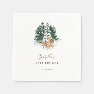 Winter Forest Baby Shower Napkin