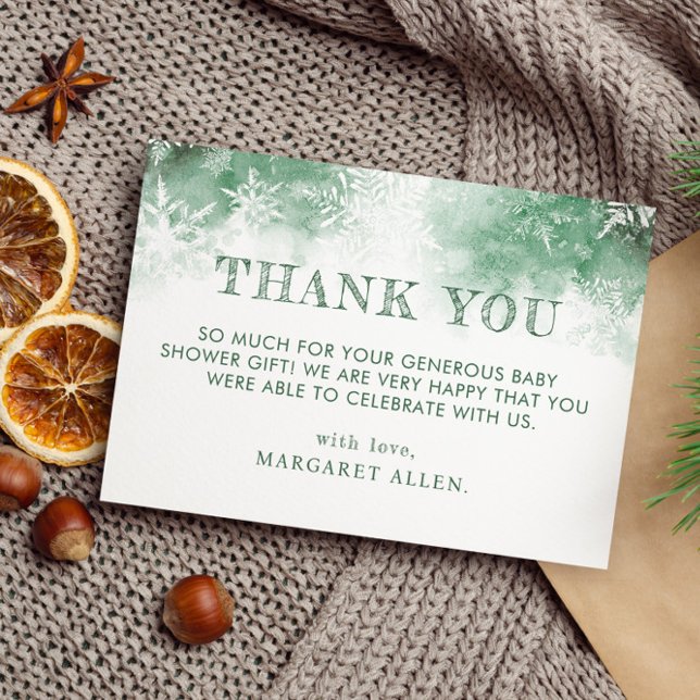 Winter forest baby shower thank you  card (Creator Uploaded)