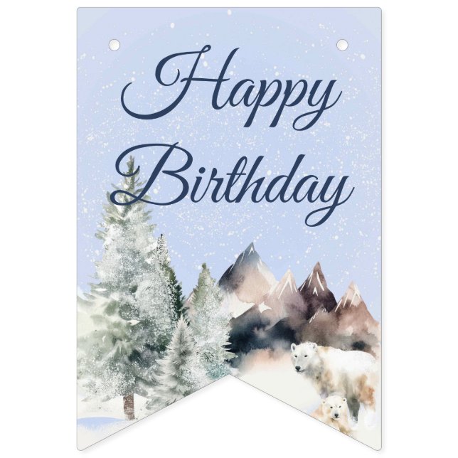 Winter Forest Birthday Banner (First Flag)