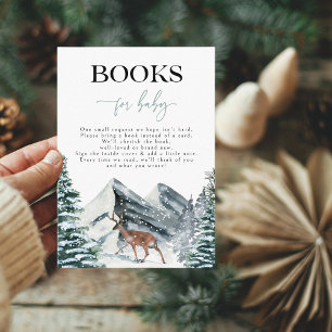 Winter Forest Books for Baby Shower Enclosure Card