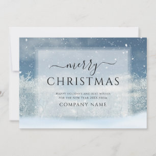 Winter Forest Christmas Corporate Business Logo Holiday Card
