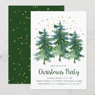 Winter Forest Christmas Party Invitation