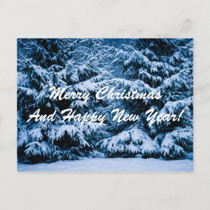 Winter Forest Christmas Tree Holiday Postcard