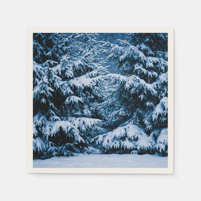 Winter Forest Christmas Tree Napkin (Front)