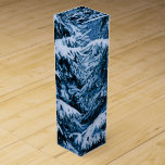 Winter Forest Christmas Tree Wine Box<br><div class="desc">Snow covered spruce trees in the forest. Fresh white snow,  blue and green colours,  winter mood. Merry Christmas and Happy New Year to you and yours!</div>