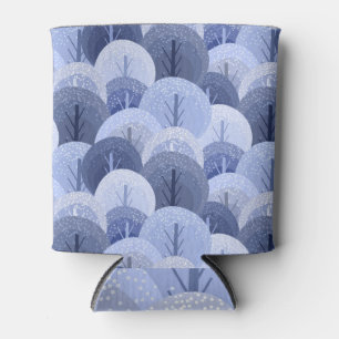 Winter forest, Christmas trees, seamless design. Can Cooler