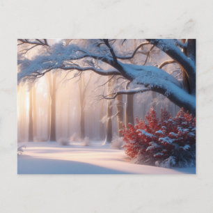 Winter Forest Covered in Snow  Postcard