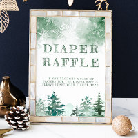 Winter forest diaper raffle baby shower