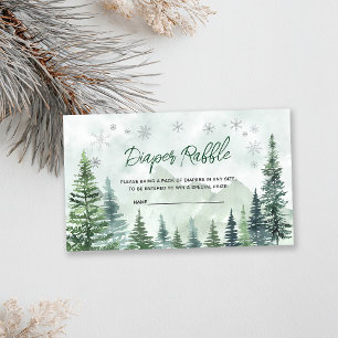 Winter Forest Diaper Raffle Enclosure Card