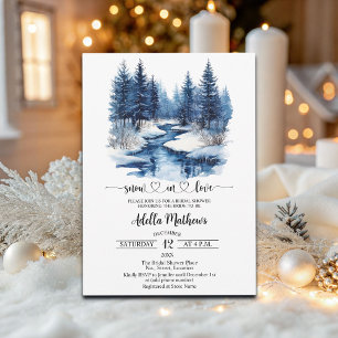Winter Forest Elegant Bridal Shower Invitation
