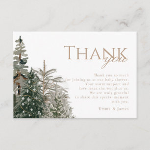 Winter Forest Evergreen Christmas Thank You Card
