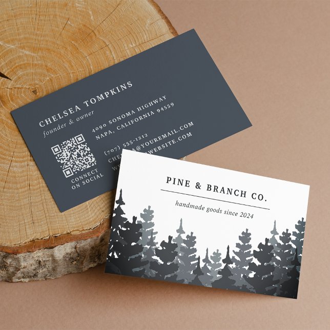 Winter Forest | Evergreen Tree Logo Business Card (Creator Uploaded)