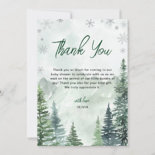 Winter Forest Gender Neutral Baby Shower Thank You Card