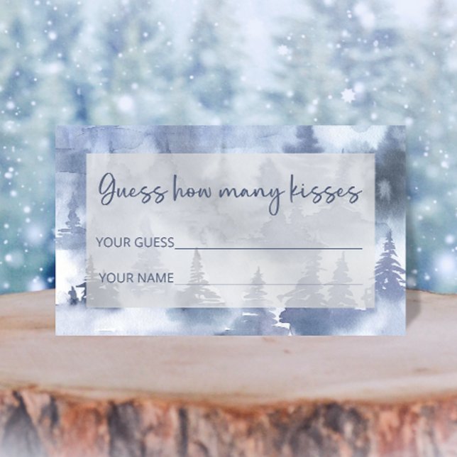Winter Forest guess how many kisses bridal game Enclosure Card (Creator Uploaded)